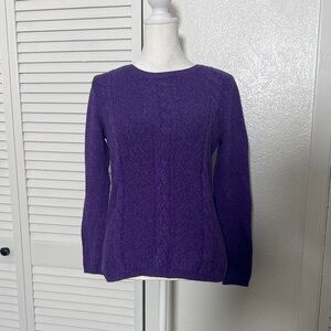 TALBOTS Purple Cable Knit Women's Sweater Sz Sp